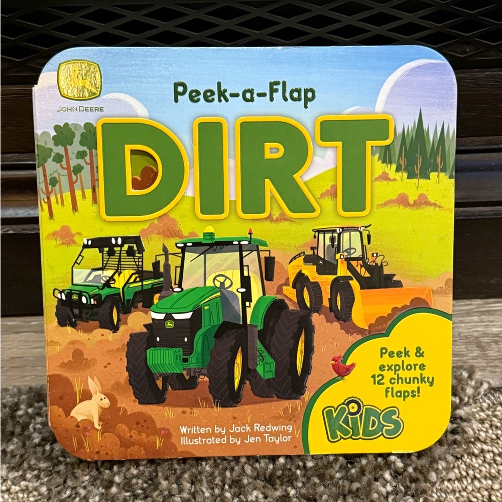 John Deere Kids Peek A Flap Board Book Tractor Lift Flap Interactive New